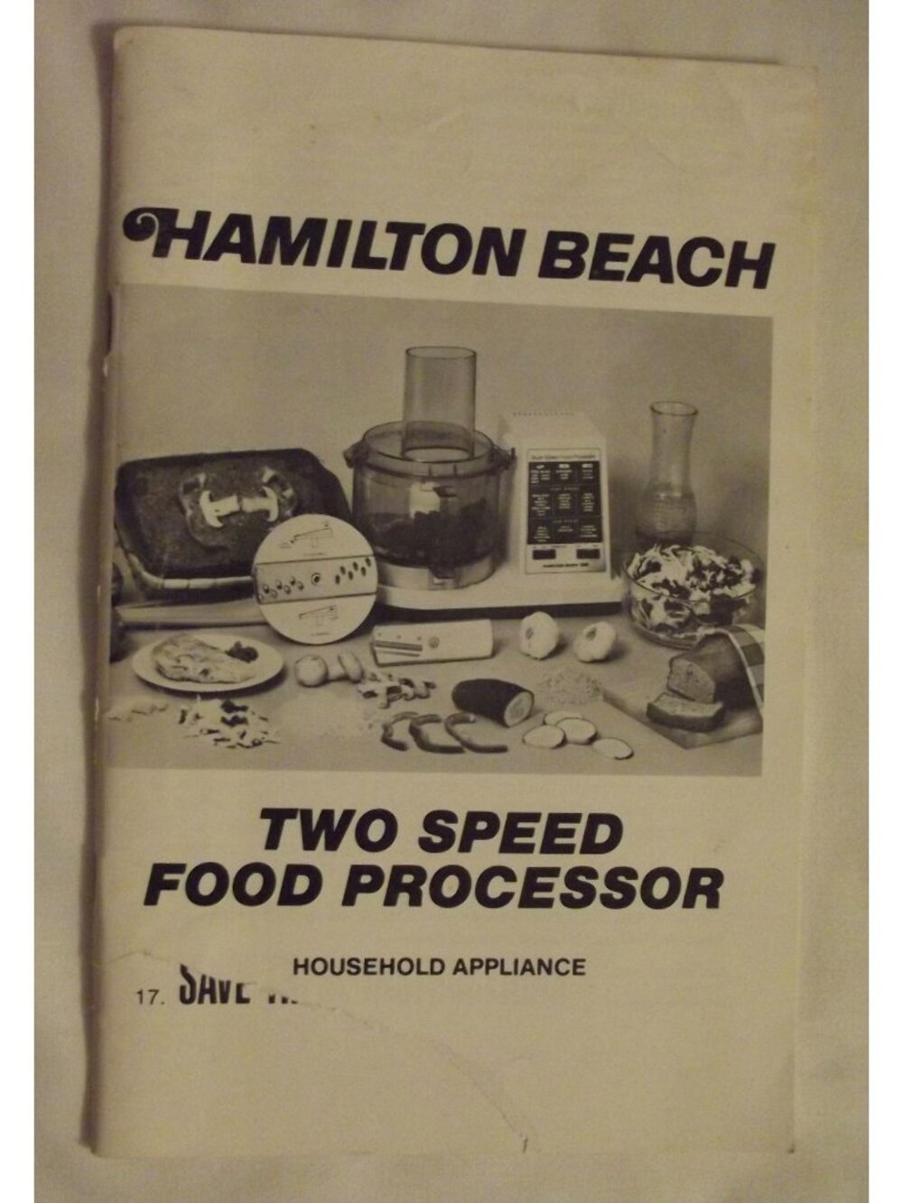 Hamilton Beach Two Speed Food Processor Household Appliance manual cookbook